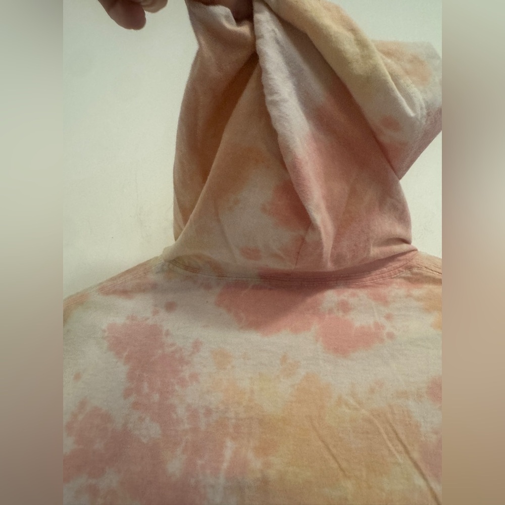 Arizona  Long Sleeve Pink and Yellow Tie-Dye Hooded Top - Picture 7 of 7